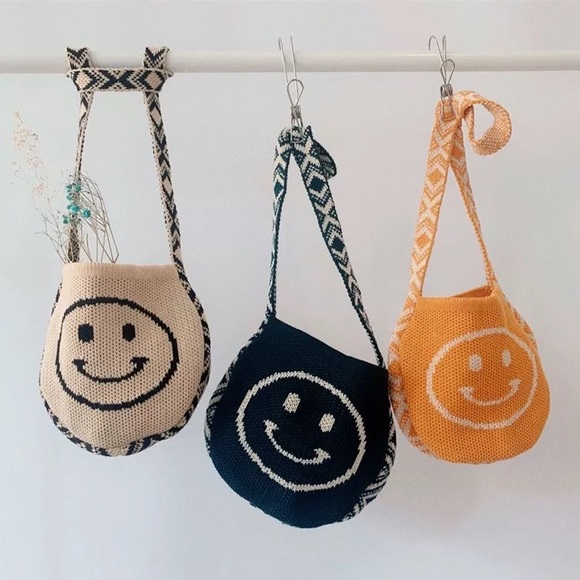 LAST 1! Bohemian Aztec Smiley Face Woven Boho  Happy Casual Shoulder bag - Picture 11 of 16